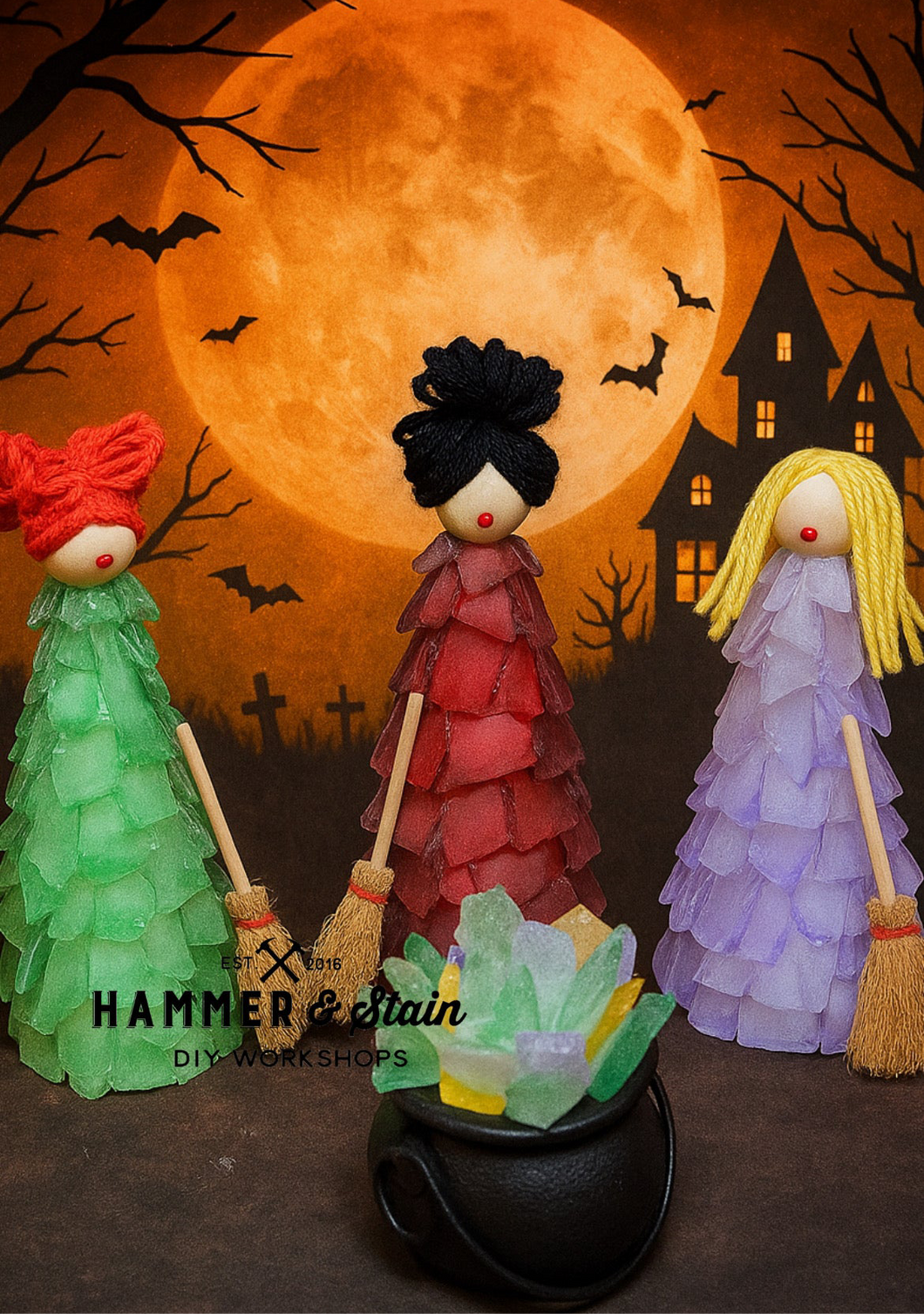 Sanderson Sisters Sea Glass Tree Trio - Take Home Kits