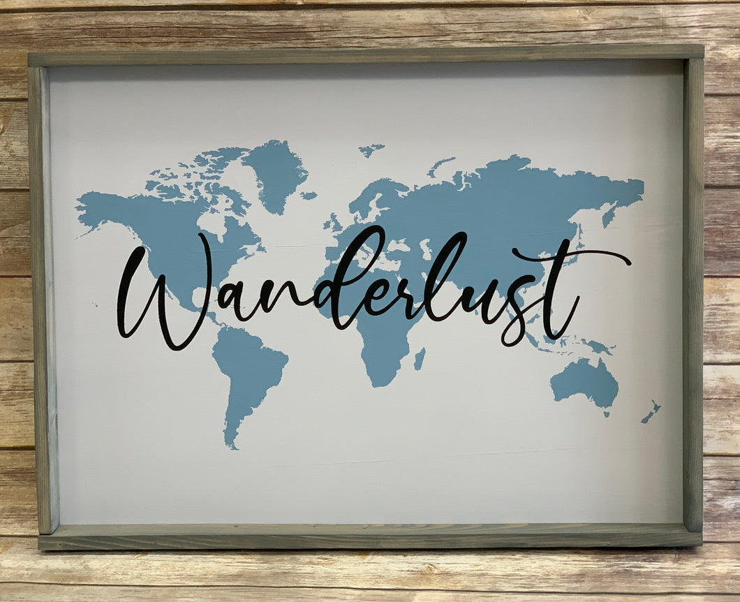 Wanderlust Large Framed Sign